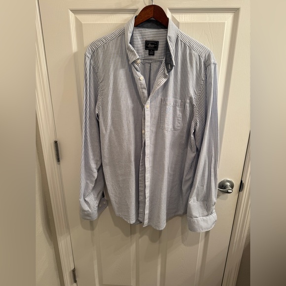Bass Blue Striped Men's dress shirt - Picture 1 of 3